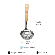 Stainless Steel Ladle with Wooden Handle – Serving Ladle