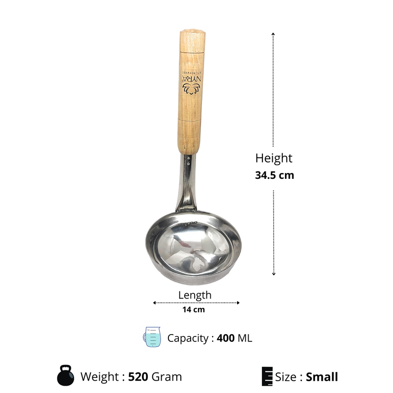 Stainless Steel Ladle with Wooden Handle – Serving Ladle