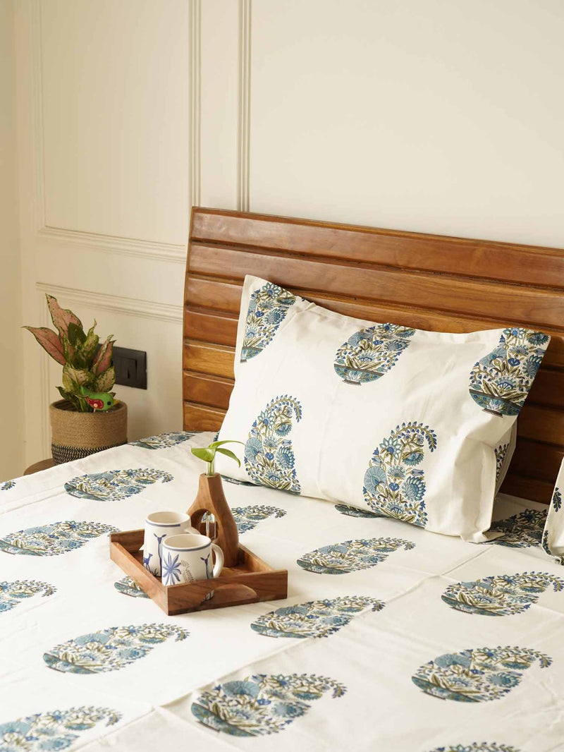 local-kala-neeli-kali-flat-fitted-bedsheet-108x108-inches