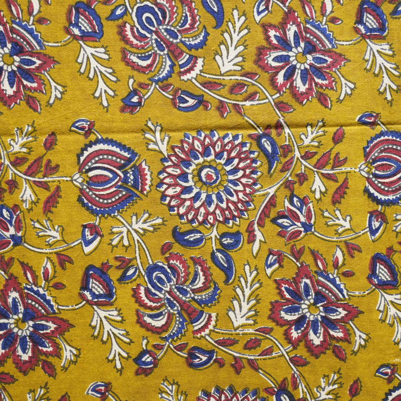 local-kala-kalamkari-mustard-flat-fitted-bedsheet-90x108-inches