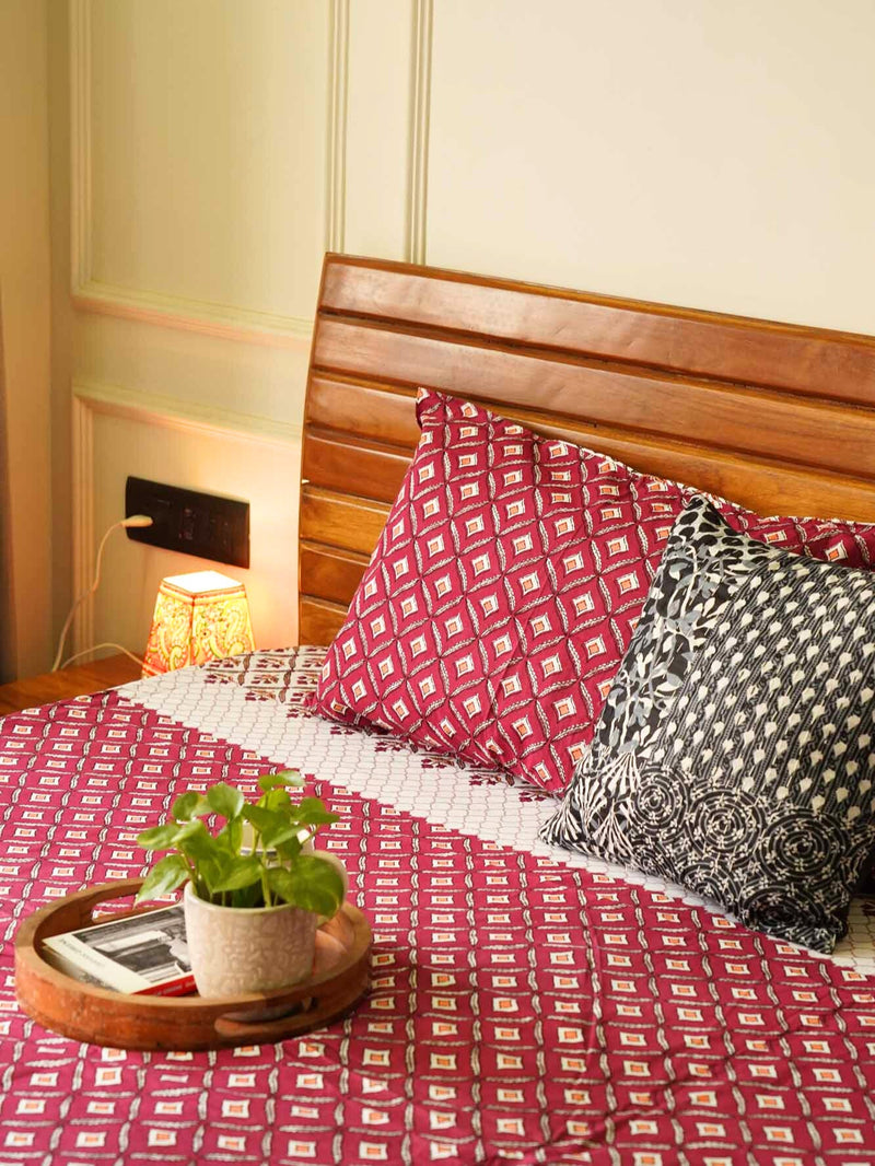 local-kala-bageecha-red-flat-i-fitted-bedsheet-108x108-inches