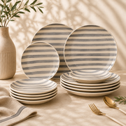 ceramic-kitchen-noir-ivory-stripe-dinner-quarter-plates-collection