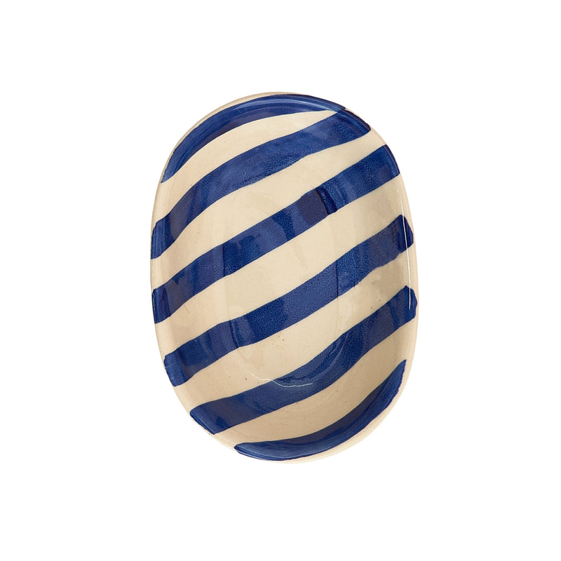 Nurture India Blue Stripe Ceramic Bowl