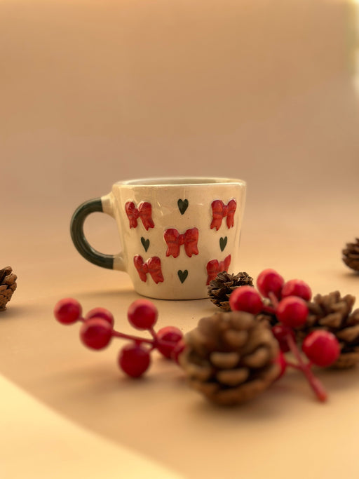 Nurture India Coquette Bows Mug Red 10-oz