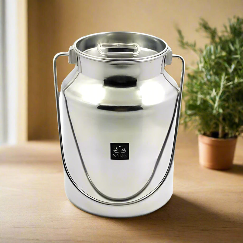 Premium Stainless Steel Milk & Oil Container with Lid  – Storage Container