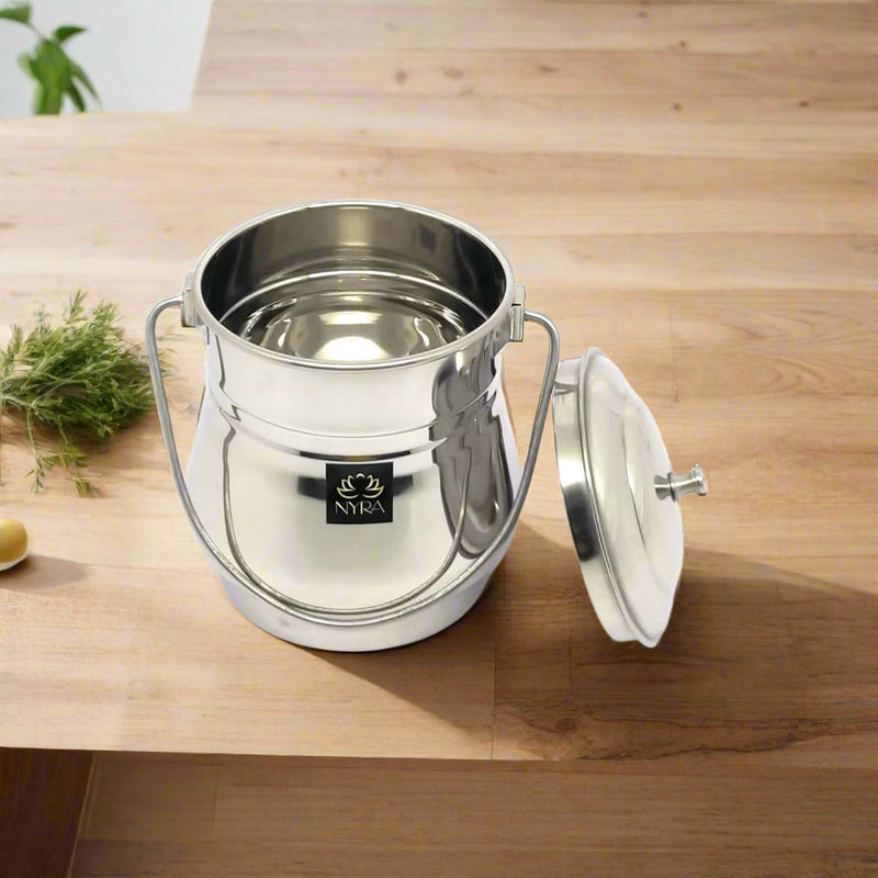 Stainless Steel Milk Pot/Container with lid – Storage Container