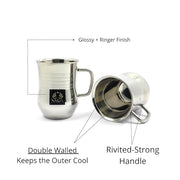 Stainless-Steel Glossy Ringer Finish Riveted Handle Cup – Kitchen Utensil