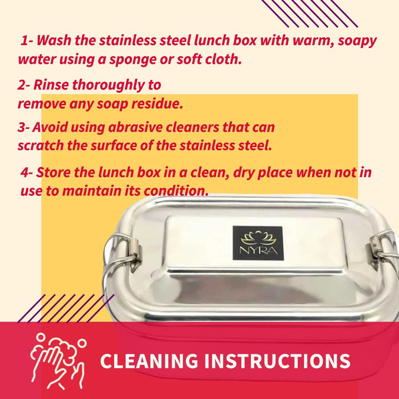 Stainless Steel Lunch Box with Locking Clip – Storage Container