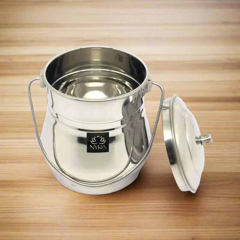 Stainless Steel Milk Pot/Container with lid – Storage Container