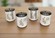 Stainless Steel Laser-Printed Goblet Glass Set – Drinking Tumbler