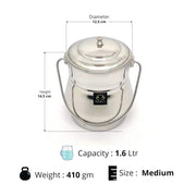 Stainless Steel Milk Pot/Container with lid – Storage Container