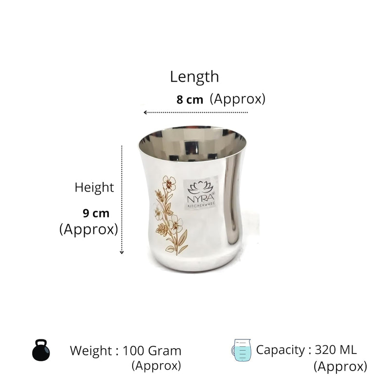 Stainless Steel Laser-Printed Goblet Glass Set – Drinking Tumbler