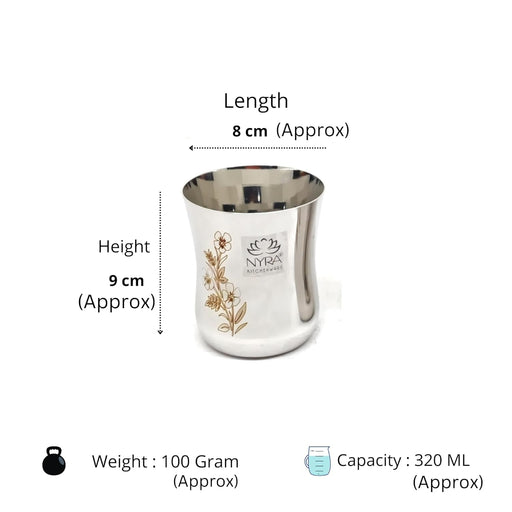 Stainless Steel Laser-Printed Goblet Glass Set – Drinking Tumbler