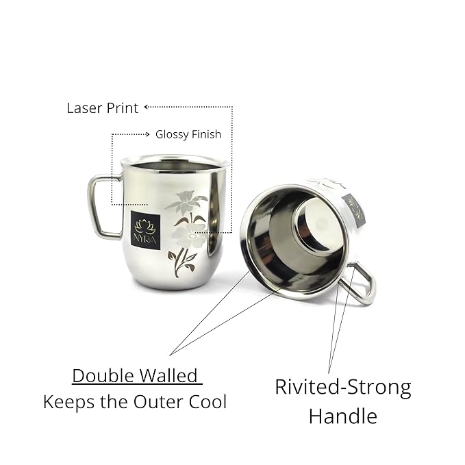Stainless Steel Glossy Finish Cups  – Kitchen Utensil