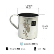 Stainless Steel Laser Printed Mug with Glossy Finish – Coffee Mug