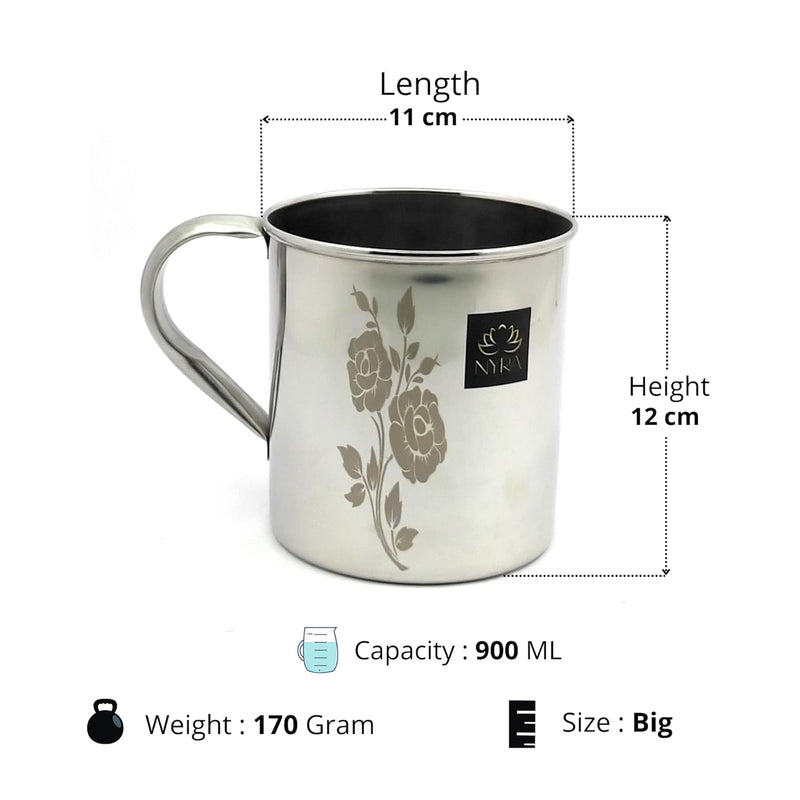 Stainless Steel Laser Printed Mug with Glossy Finish – Coffee Mug