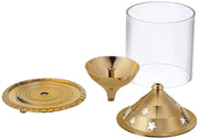 Brass Akhand Diya with Borosilicate Glass Cover – Drinking Tumbler