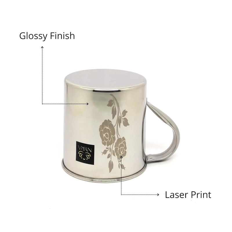 Stainless Steel Laser Printed Mug with Glossy Finish – Coffee Mug