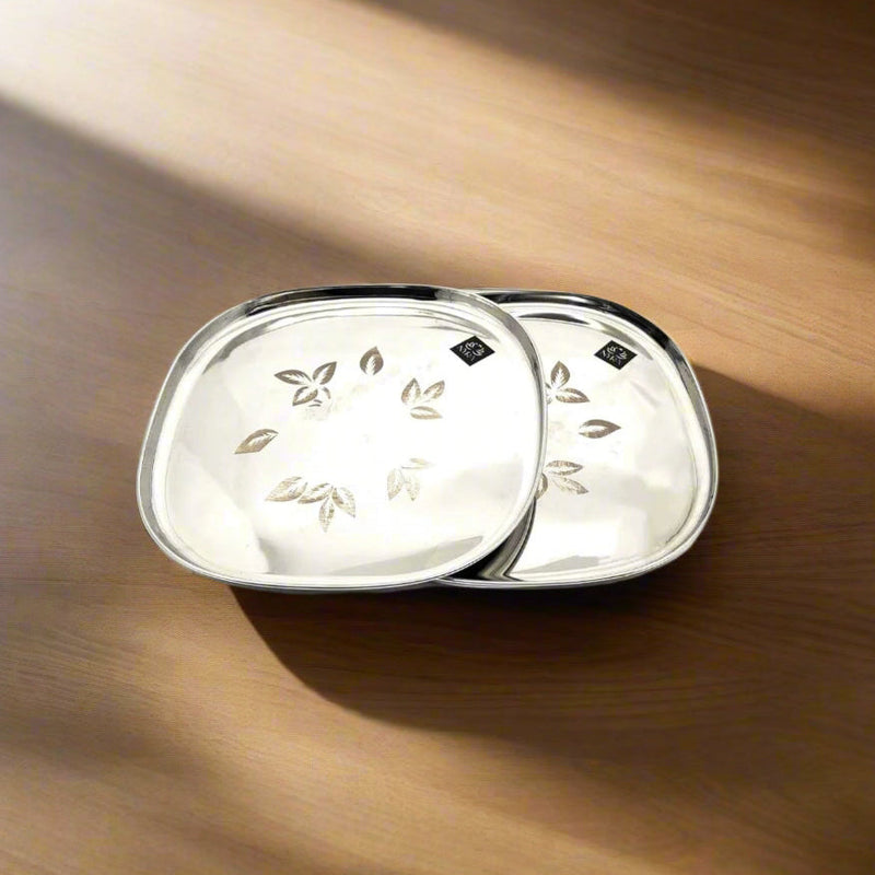 Stainless-Steel Full-Size Lunch/Dinner Plates  – Kitchen Utensil
