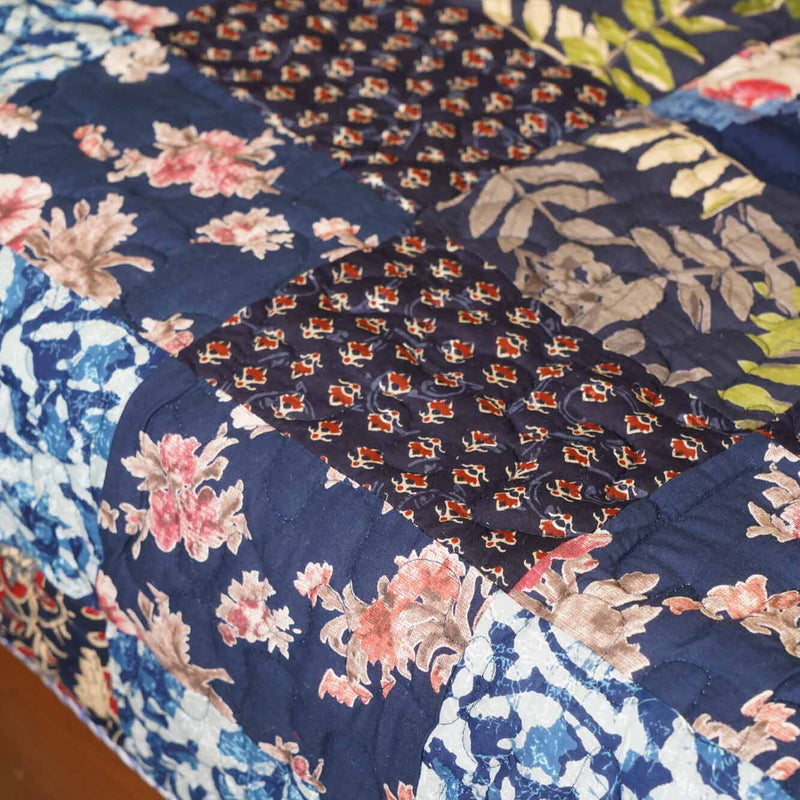 local-kala-rangeela-blue-a-patchwork-reversible-quilted-bedcover-i-comforter