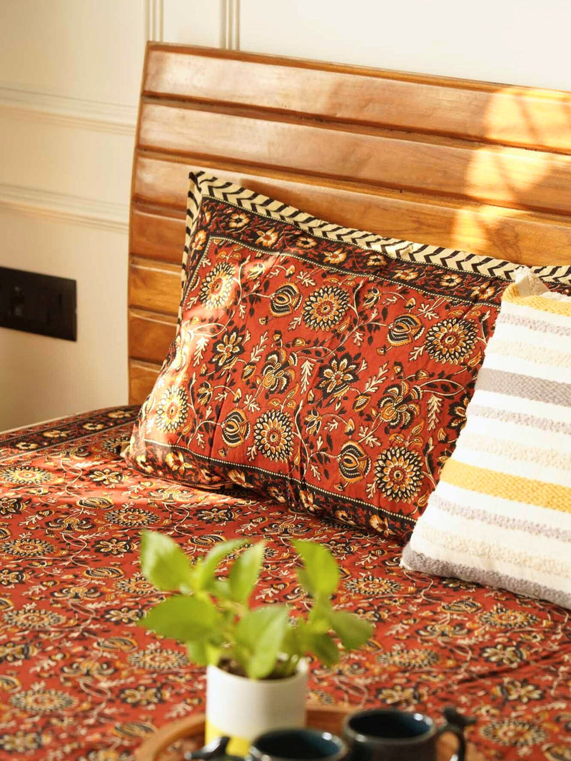 local-kala-kalamkari-red-flat-i-fitted-bedsheet-108x108-inches-copy