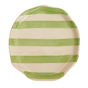 Nurture India Green Stripe Ceramic Plates 2-Piece Set