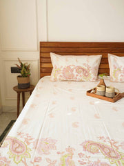 local-kala-jaal-peach-bedsheet-108x108-inches
