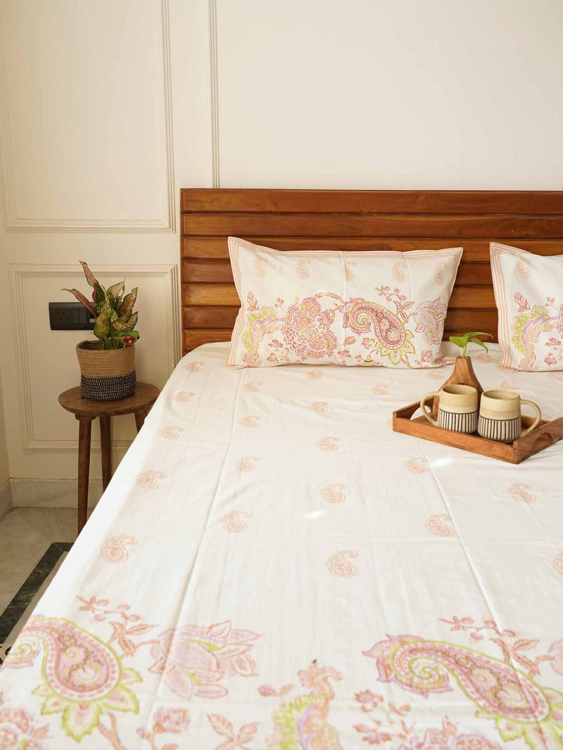 local-kala-jaal-peach-bedsheet-120x120-inches