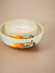 Nurture India Mango Leaf Ceramic Bowl Large Small