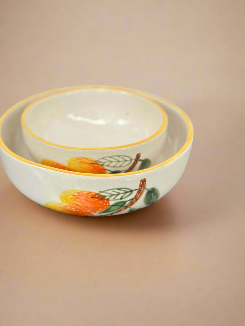 Nurture India Mango Leaf Ceramic Bowl Large Small