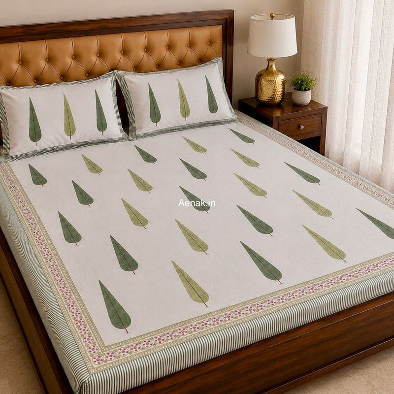 aenak-green-cypress-handblock-bedsheet-quilted-bedcover-combo-set