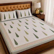aenak-green-cypress-handblock-premium-cotton-bedsheet-set