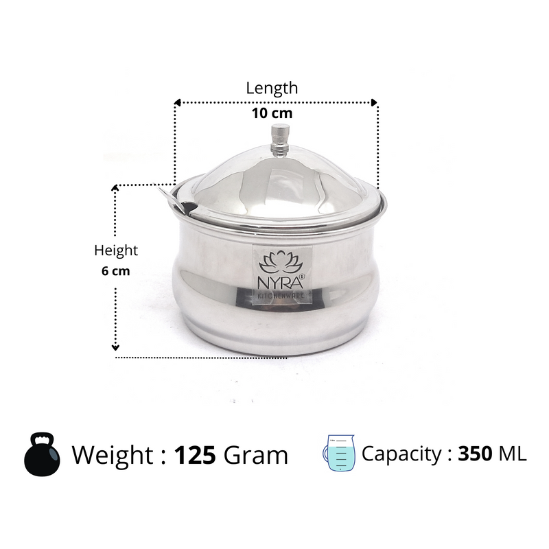 Stainless Steel Ghee Pot With Spoon – Cooking Spoon