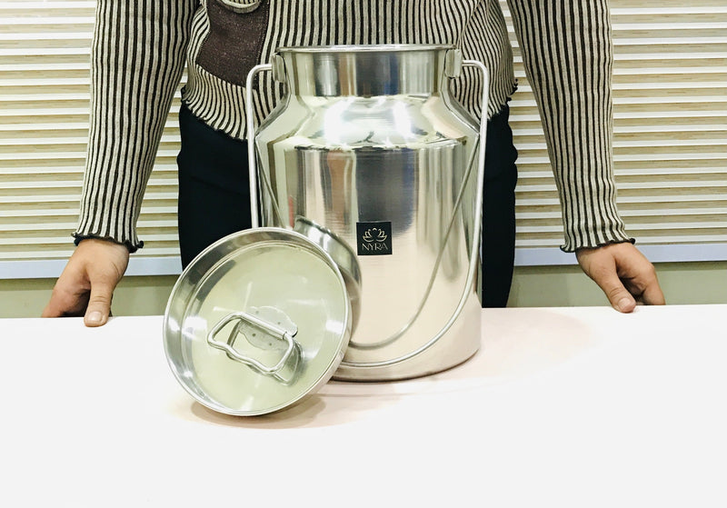 Premium Stainless Steel Milk & Oil Container with Lid  – Storage Container