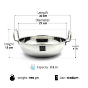 Stainless Steel Induction-base Kadhai/Wok