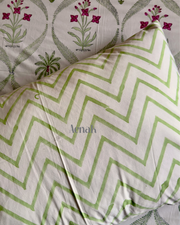 aenak-green-palm-handblock-printed-premium-cotton-fitted-bedsheet-set