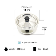Stainless Steel Pulao Handi with Lid and PVC Knob – Cooking Handi
