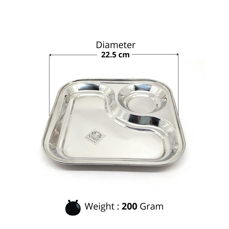 Stainless Steel 2-in-1 Snack Plate – Kitchen Utensil