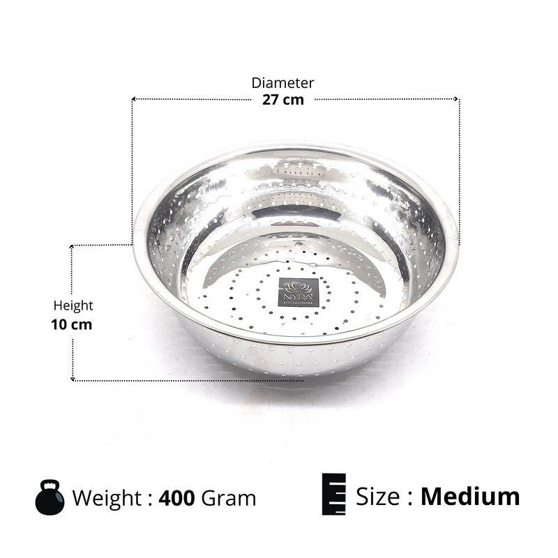 Stainless Steel Rice, Fruits & Vegetables Basin Strainer/Colander – Kitchen Utensil