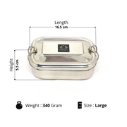 Stainless Steel Lunch Box with Locking Clip – Storage Container