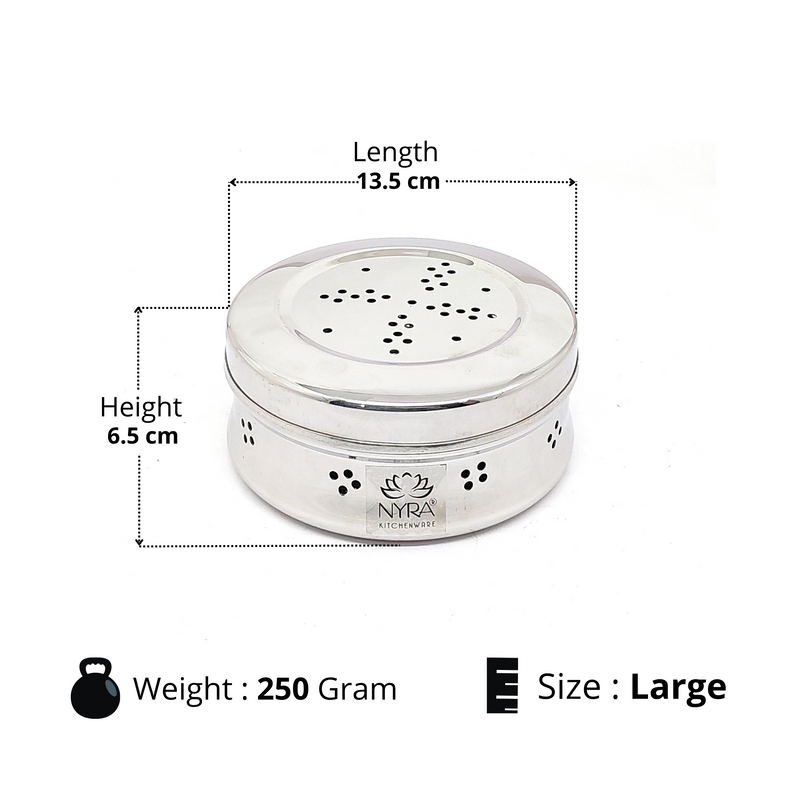 Stainless Steel Round Dibbi/Dabba – Kitchen Utensil
