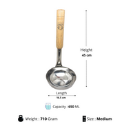 Stainless Steel Ladle with Wooden Handle – Serving Ladle
