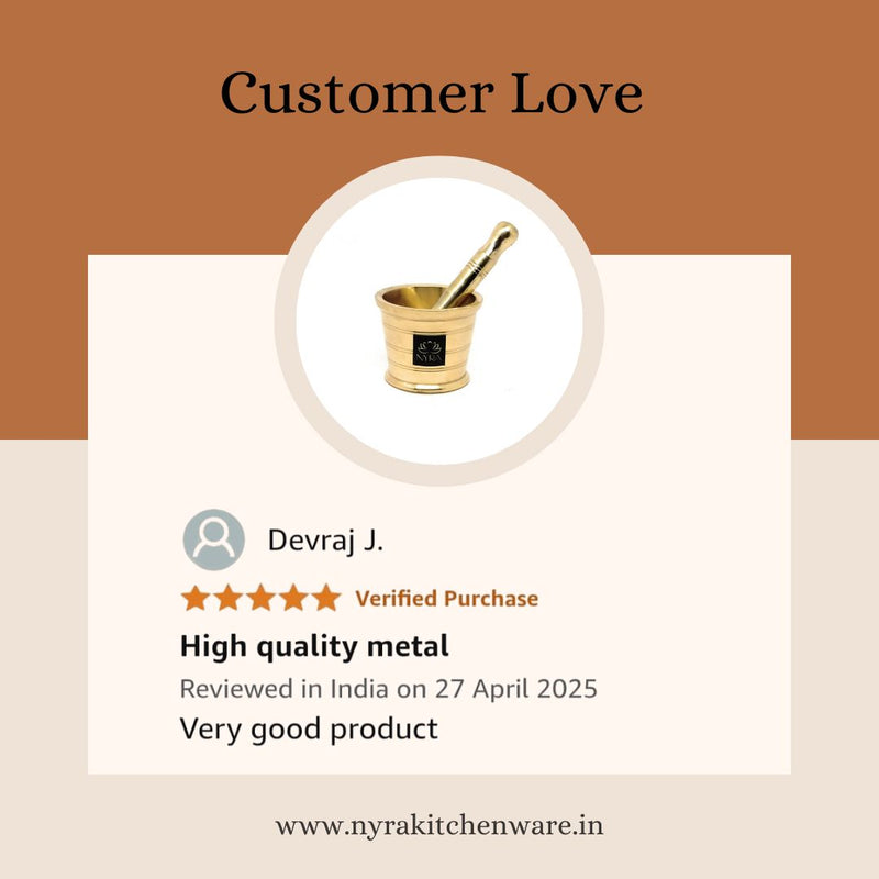 Pure Brass Mortar & Pestle – Kitchen Utensil