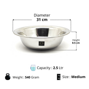 Stainless Steel Deep Mixing Bowl – Serving Bowl