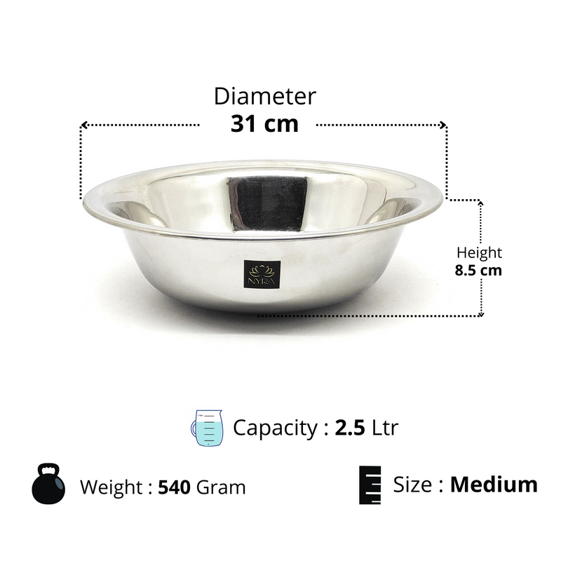 Stainless Steel Deep Mixing Bowl – Serving Bowl