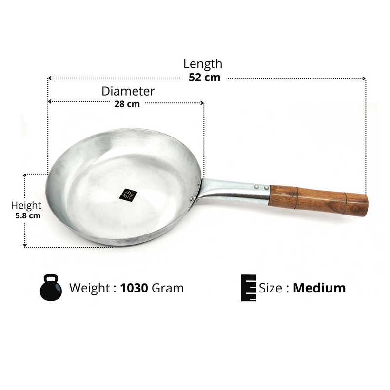 Iron Chinese Fry Pan with Wooden Handle – Frying Pan