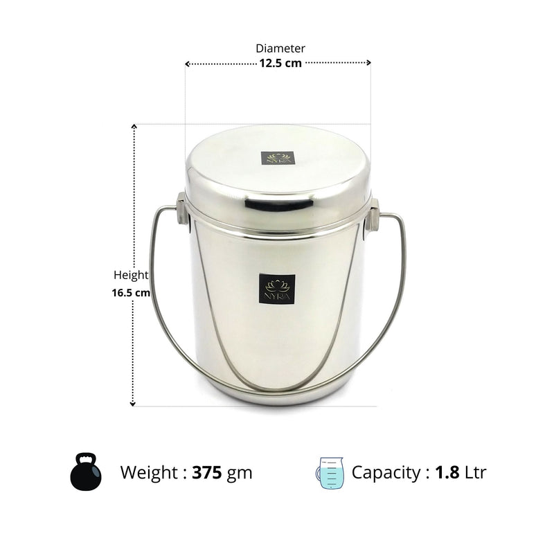 Stainless Steel Milk Pot with Lid (Dolchi/Barni) – Milk Pot