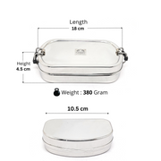 Stainless Steel Square Lunch Box/Tiffin with Locking Clips – Storage Container