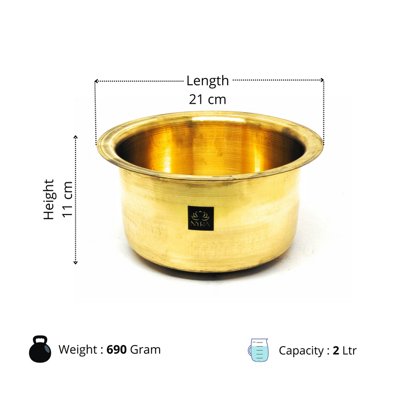 Pure Brass/Peetal Bhagona/Tope – Kitchen Utensil