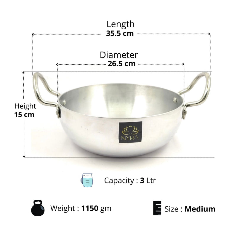 Aluminium Induction Base Kadhai 